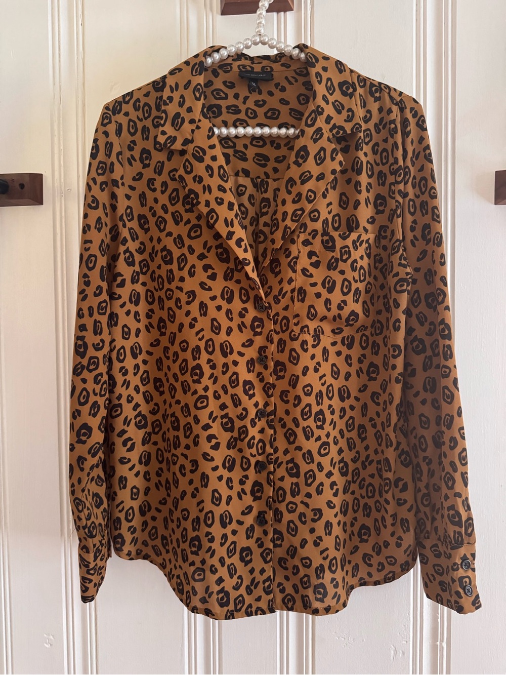 Who What Wear Leopard Print Button-Down Shirt - Brown & Black